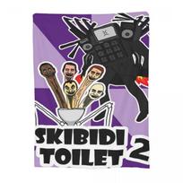 Skibidi Toilet Funny Blanket Fleece Sofa Throw Blanket Portable Throw Blankets for Home Bedroom Travel Throws Bedspread Quilt Size: 75*100cm, Weight: 230 GSM