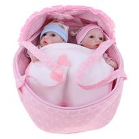 Lovely 11inch Silicone Simulation Newborn Baby Doll with Soft Basket Quilt