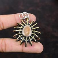 Imperial Jasper Pendant Handmade Cage Jewelry 925 Sterling Silver Pendant Gemstone Jewelry 18K Gold Plated Pendant For Gift Designer Pendant