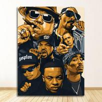 Rap Hip Hop Žvaigždės Plakatas Šaunus Yra Veikėjo Reklaminis Plakatas Sienos Menas Drobės Tapyba Berniuko Miegamojo Svetainės Dekoracija Sienos Menas Be Rėmo 21*30cm No Frame