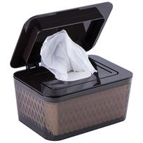 Wet Wipes Dispenser Large Capacity Wipes Dispenser Box Wipes Case Dustproof Wipes Box with Lid Keep Diaper Wipes Fresh black