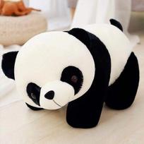 Giant Panda Doll Plush Toy Bear Doll Black and White Bamboo Leaf Panda Pillow Grab Machine Doll Girl Gift 26 cm.