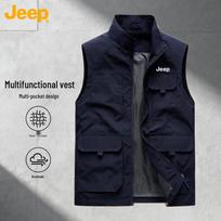 JEEP Men's American Workwear Multi-Pocket Vest 2XL tamsiai mėlyna spalva
