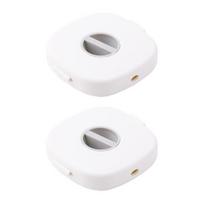 2Pcs 2 in 1 Cable Winder with Built-in Phone Hand Holder Compact Size Charging Cables Earphones balta