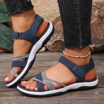 Women's Fashion Plus-Size Casual Hook-and-Loop Sandals 42 mėlyna