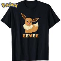 Miniso Pokémon Eevee Cartoon Printed T-shirt Cotton Women's Summer New Style T-shirt Y2K Loose Casual Short Sleeved Top S