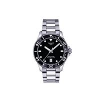 Tissot Seastar Series Quartz Movement 300 Meters Water Resistant Watch 40 Mm Black Dial Stainless Steel Bracelet Men watches Silver T120.410.11.051.00 Regular Watch Box,Black