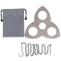 Camping Tripod Board, Turn Branch into Campfire Tripod, Stainless Steel Campfire Support Plate with Adjustable Chain 1
