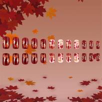 24pcs Short Square Press On Nail with Maple Leaf Designs Stick on Nail Manicure for Thanksgiving and Fall Event 1