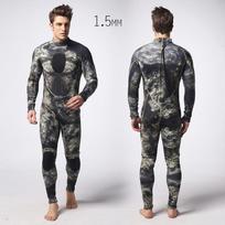 Mens 1.5mm Neoprene Wetsuit Camo Pattern Full Body Diving Surfing Swimsuit Warmth In Spring Summer Autumn Winter Small