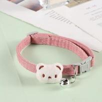 Lovely Pet Collar Corduroy Cat Collar High Quality Pet Necklace  Dog Walking rožinė