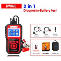 KONNWEI KW870 6V 12V Car Motorcycle Battery Tester OBD2 Diagnostics Tool Scanner 2 In1 Cranking Charging Test Tools KW870 2in1