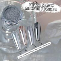 0.5G/ Box Glitter Magic Mirror Dust Powder Chameleon Aurora Nail Art Chrome Pigment Nail Decoration Silver