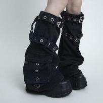 Y2K Streetwear Black Leg Warmers Women Knee-High Over-the-Knee Sock Style Trousers Medium Calf Length Regenerated Cellulose Heavy-duty high-quality black leg warmers