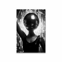Disco Vintage Poster Black And White Sexy Girl Print Fashion Art Glitter Girls Prints Classical Art Canvas Painting Home Decor 21X30CMNo Framed