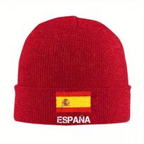 Spanish Flag Bonnet Hats Skullies Beanies Unisex Women Retro Thermal Elastic Beanie Hats Autumn Winter Hippie Design Cap