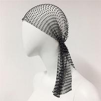 Hollowed Out Bandana Summer Mesh Head Scarf Cap Bling Turban Women Hair Scarf Rhinestone Headband juoda