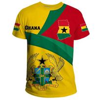3DSummer New Tigre African Country Flag Men's Print T-Shirt Ghana National Emblem Pattern Casual Oversized Tshirts Male Clothing S