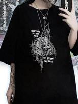 Oversized basic T-shirt – Gothic, Opium, Y2K, Drain style XL