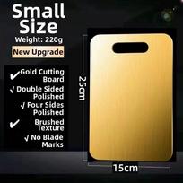 Stainless Steel Cutting Board Thickened Cutting Boards Mats Multifunctional Chopping Board  Kitchen 25x15cm Gold Oval