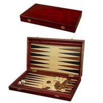 Medinis Backgammon žaidimas 48x48 cm didelė elegantiška dėžutė + žetonai