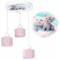 Dziecięca lampa sufitowa wisząca kotki led polska lampa e27 polska lampa