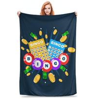 Funny Bingo Game Blankets Lightweight Flannel Sofa Throw Blanket for Couch Bedding Outdoor Throws Bedspread Quilt Size: 75*100cm, Weight: 230 GSM