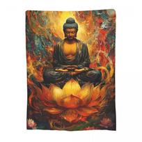 Buddha Yoga Blanket Fleece Sofa Throw Blanket Lightweight Throw Blankets for Home Bedroom Outdoor Throws Bedspread Quilt Size: 75*100cm, Weight: 230 GSM