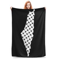Flannel Throw Blanket Multi Colors Vertical Keffiyeh in White Warm Plush Blankets Sofa Bedspread for Bed Living room Home Picnic Size: 75*100cm, Weight: 230 GSM