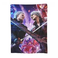 D-Devil May Cry DMC Game Gamer Blankets Soft Warm Flannel Throw Blanket Cover for Bed Living room Picnic Travel Home Couch Size: 75*100cm, Weight: 230 GSM