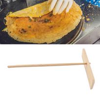 Small Bamboo Portable Washable Pancake Rake with   Handle Cooking Tool