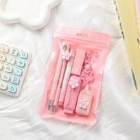 7Pcs/Set Flower Series Stationery Eraser Set Cute Student Gift Pack Learning Supplies Kit Practical Reward Small Gift for Kids Children