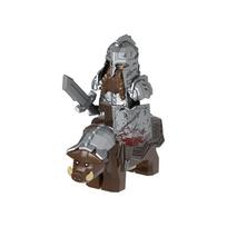 1pcs Medieval Knights Dwarf Goat Boar Mount Soldiers Mini Figures Building Blocks Armor Shield Weapon Toys For Kids