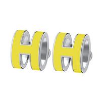Hermes Pop H Series Minimalist Elegant Palladium Plated Accessories Earrings Women earrings Silver New-Lime H608002FP98 Silver/new lime