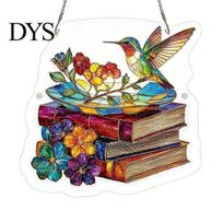 Butterfly Puzzle Ornament Suncatcher Pendant, Durable Acrylic Window Hanging, with 3D Musical Note Piece Pattern, Stained Glass Effect Waterproof D