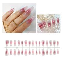 30Pcs False Nails Long Press on Nails Wearable Fake Nails Full Cover Acrylic Nail Tips Press On Nails for Women 1
