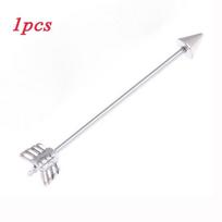Screw Long Jewelry Black Silver Industrial  Barbell Arrow Ear Cartilage Piercing Stud Earring sidabras
