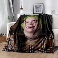 Madinga Billie Eilish Dainininkė Žvaigždė Flanelinė Antklodė Minkšta Šilta Mėtoma Antklodė Miegamajam Svetainei Lovai Kelionei Stovyklavimui Iškylai Dovana 75x90cm