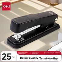 Deli Stapler, Economical Metal Thickened Stapler, Small Size, Compatible with 24/6 Staples, Office Supplies, Black 0426 (Without Staples)