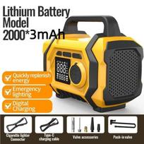 6 in 1 Car Jump Starter 15V with LED SOS Light Air Pump Portable High Pressure Air Compressor For Car/Motorcycle/ Bicycle. Air Pump