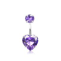 Fashion Heart Butterfly Belly Button Ring For Women Girls Exquisite Stainless Steel Zircon Navel Ring Body Piercing Jewelry Gift A4