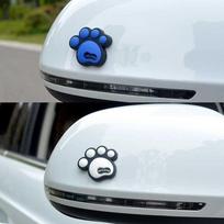 4pcs Cartoon Car Stickers Dog Footprints Decorative Anti-collision Stickers Foot Type Anti-collision Silicone Footprint Car Stickers mėlyna