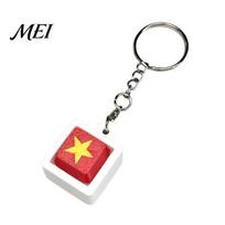 Keyboard Switch Fidget Toy Five-Star Red Flag Clicker Toy, 3D Printed Decompression Button National Style Keycap Ornament Keychain, Portable raudona