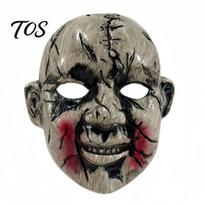 Full Face Horror Costume Mask Halloween Scary Doll Mask, Ghost Head Prop for Haunted House Cosplay, Realistic Character Lightweight Plastic kava