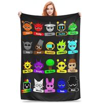 Sprunki Incredibox Game Blanket Lightweight Flannel Sofa Throw Blanket for Couch Bedding Travel Throws Bedspread Quilt Size: 75*100cm, Weight: 230 GSM