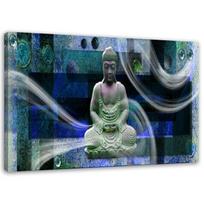 Canvas print, Buddha statue abstract blue 60x40 mėlyna