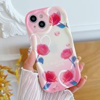 Mielas silikoninis dėklas, skirtas Xiaomi Redmi Note 12 11 Pro itel A60 S23 Oppo A78 A58 A38 iPhone 15 14 Funda dažytas animacinių filmų rožių gėlių dangtelis Minkštas TPU buferis Infinix Hot 10 Play