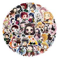 50 Demon Slayer Q versija: Demonų kardo anime grafiti lipdukai papuošti sąsiuvinį, lagaminą, pasidaryk pats animaciniai lipdukai