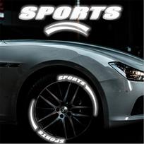 For Tire Reflective Letter Stickers (4 Wheels) Sports + Blade