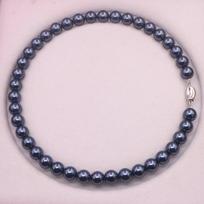 Elegant Black Sapphire Imitation Tahitian Pearl Necklace - Versatile Clavicle Chain Sweater Necklace